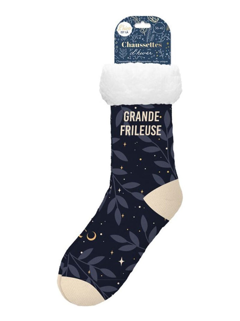 Paire de chaussettes moumoutes grande frileuse Bleu - Kiabi
