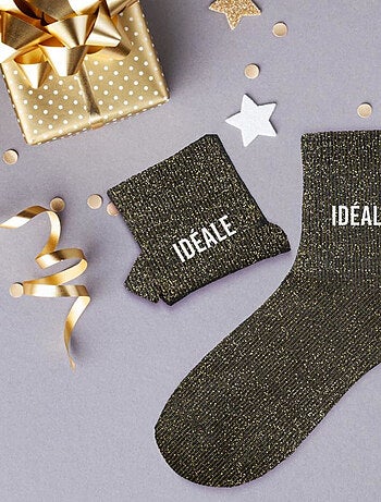 Paire de chaussettes noires pailletées Idéale