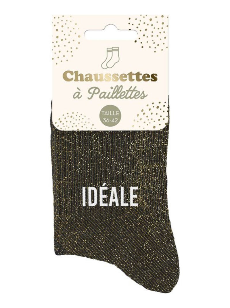 Paire de chaussettes noires pailletées Idéale Noir - Kiabi