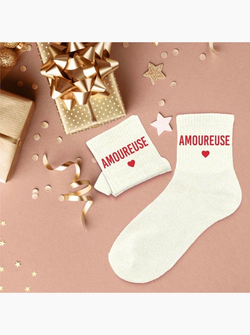 Paire de chaussettes pailletées amoureuse - Kiabi