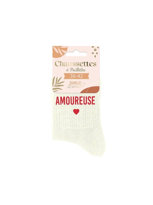 Paire de chaussettes pailletées amoureuse - Kiabi