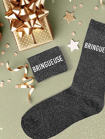 Paire de chaussettes pailletées bringueuse