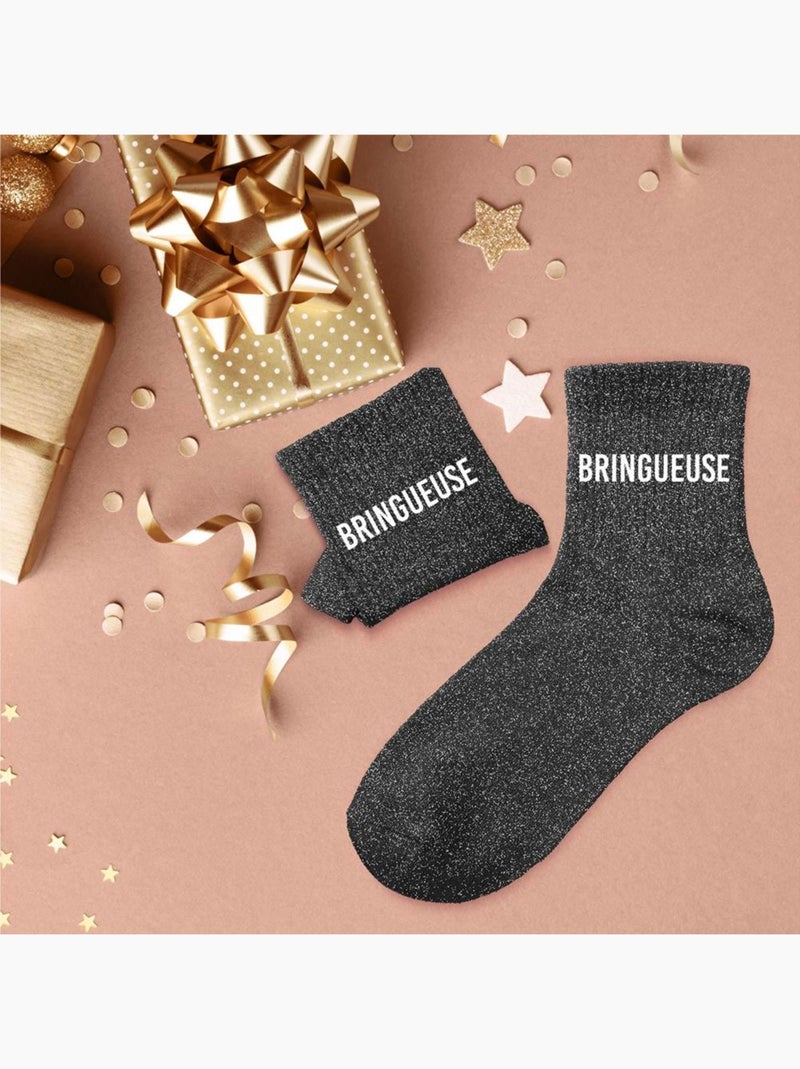 Paire de chaussettes pailletées bringueuse Noir - Kiabi