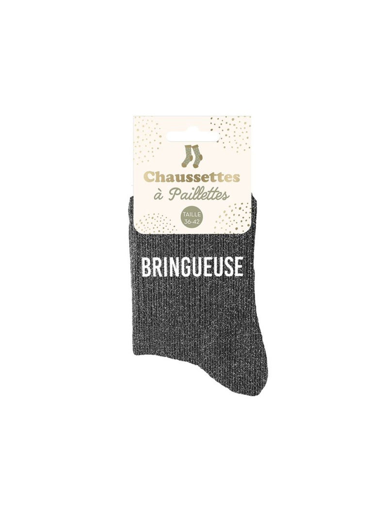 Paire de chaussettes pailletées bringueuse Noir - Kiabi