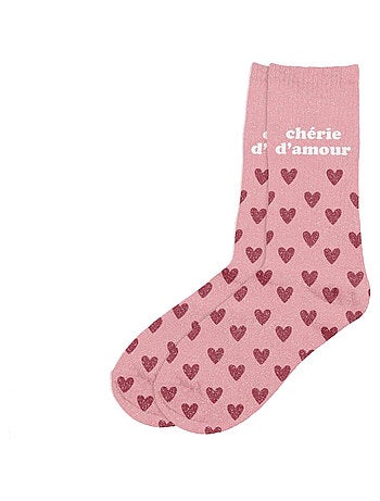 Paire de chaussettes pailletées chérie d'amour