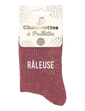 Paire de Chaussettes pailletées pourpre râleuse
