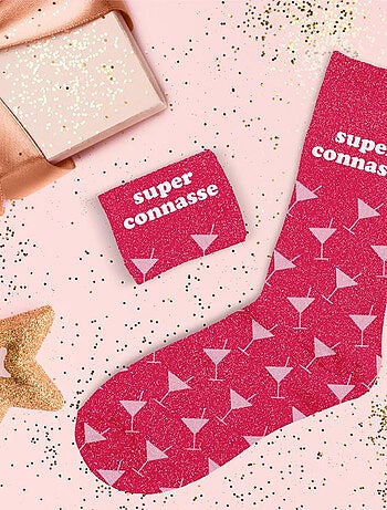 Paire de chaussettes pailletées super connasse