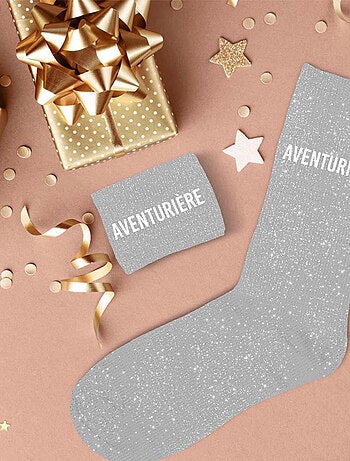 Paire de chaussettes paillettes aventurière