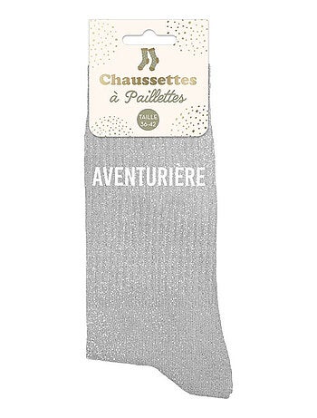 Paire de chaussettes paillettes aventurière