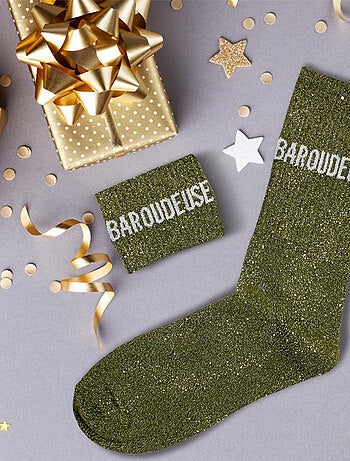 Paire de chaussettes paillettes baroudeuse