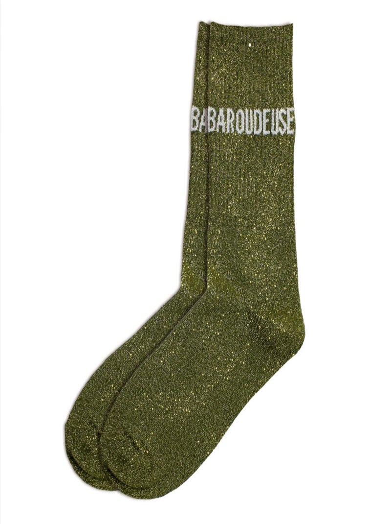 Paire de chaussettes paillettes baroudeuse Vert - Kiabi