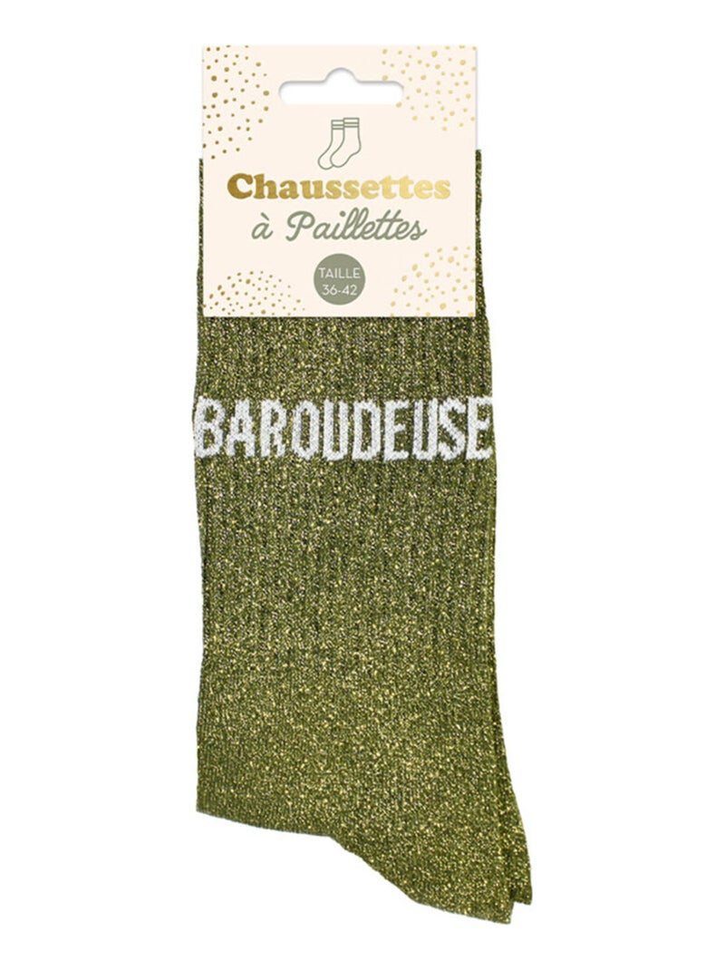 Paire de chaussettes paillettes baroudeuse Vert - Kiabi