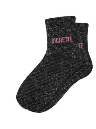 Paire de chaussettes paillettes bichette noire