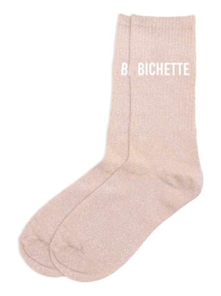 Paire de chaussettes paillettes bichette rose pastel