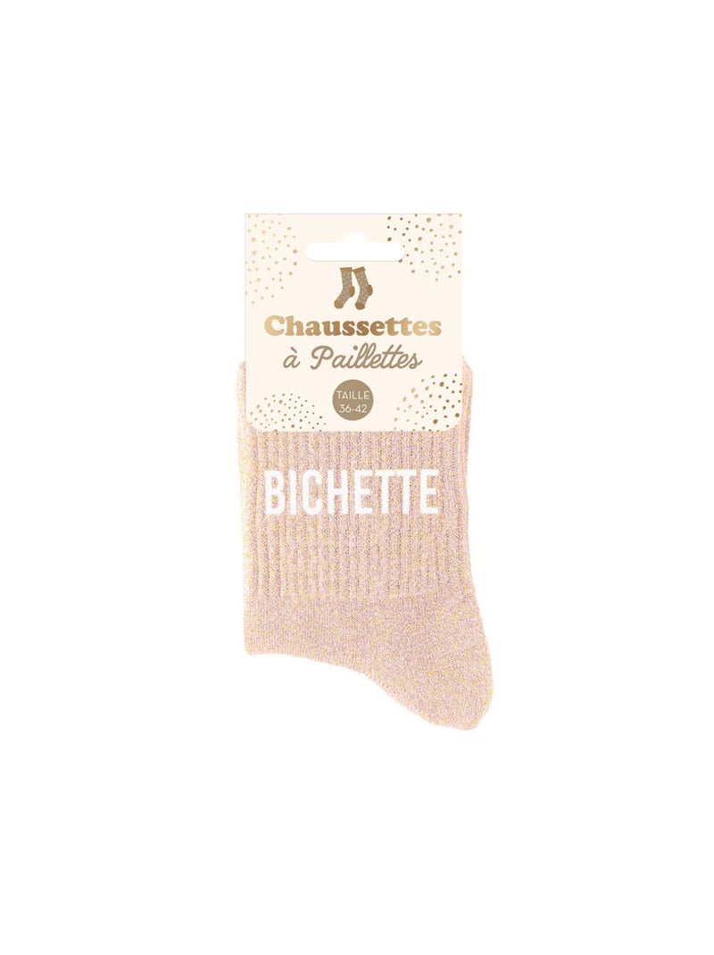 Paire de chaussettes paillettes bichette rose pastel Rose clair - Kiabi