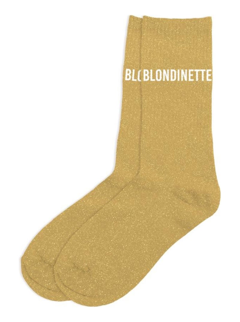 Paire de chaussettes paillettes blondinette Jaune - Kiabi