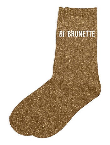 Paire de chaussettes paillettes brunette