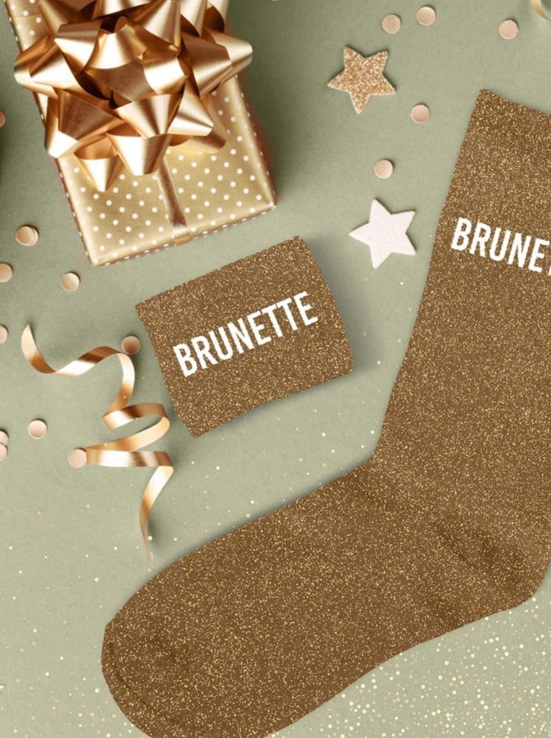 Paire de chaussettes paillettes brunette Marron - Kiabi