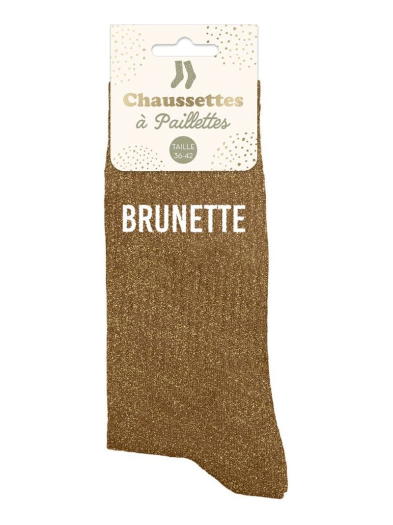 Paire de chaussettes paillettes brunette Marron - Kiabi