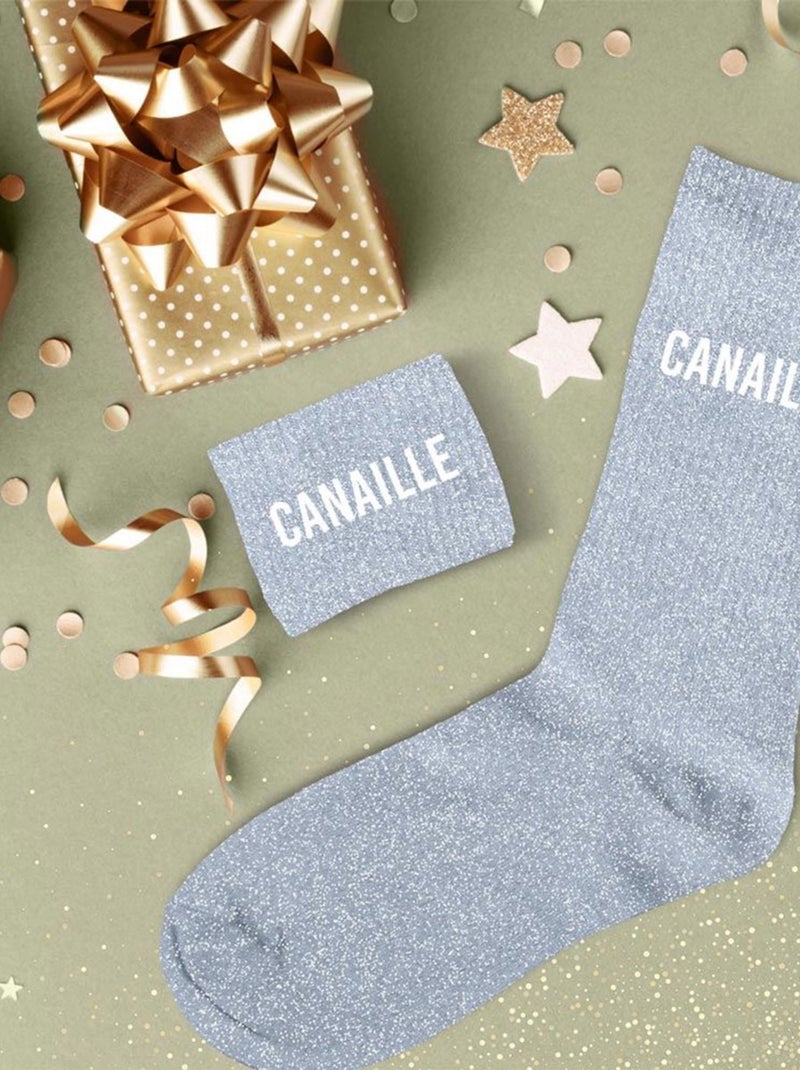 Paire de chaussettes paillettes canaille Bleu ciel - Kiabi