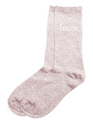 Paire de chaussettes paillettes chaton