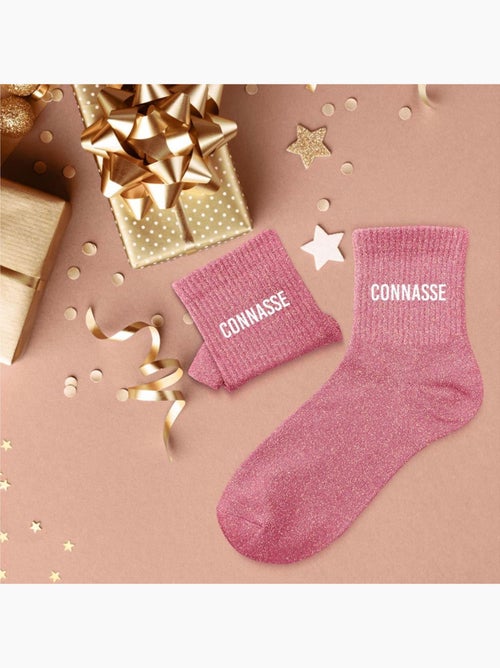 Paire de chaussettes paillettes connasse rose - Kiabi