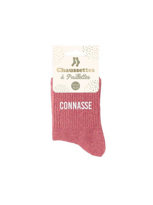 Paire de chaussettes paillettes connasse rose - Kiabi