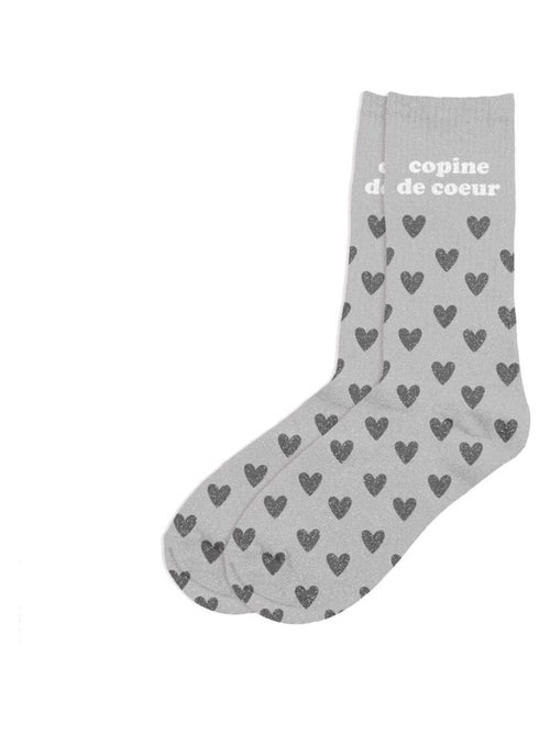 Paire de chaussettes paillettes copine de coeur - Kiabi