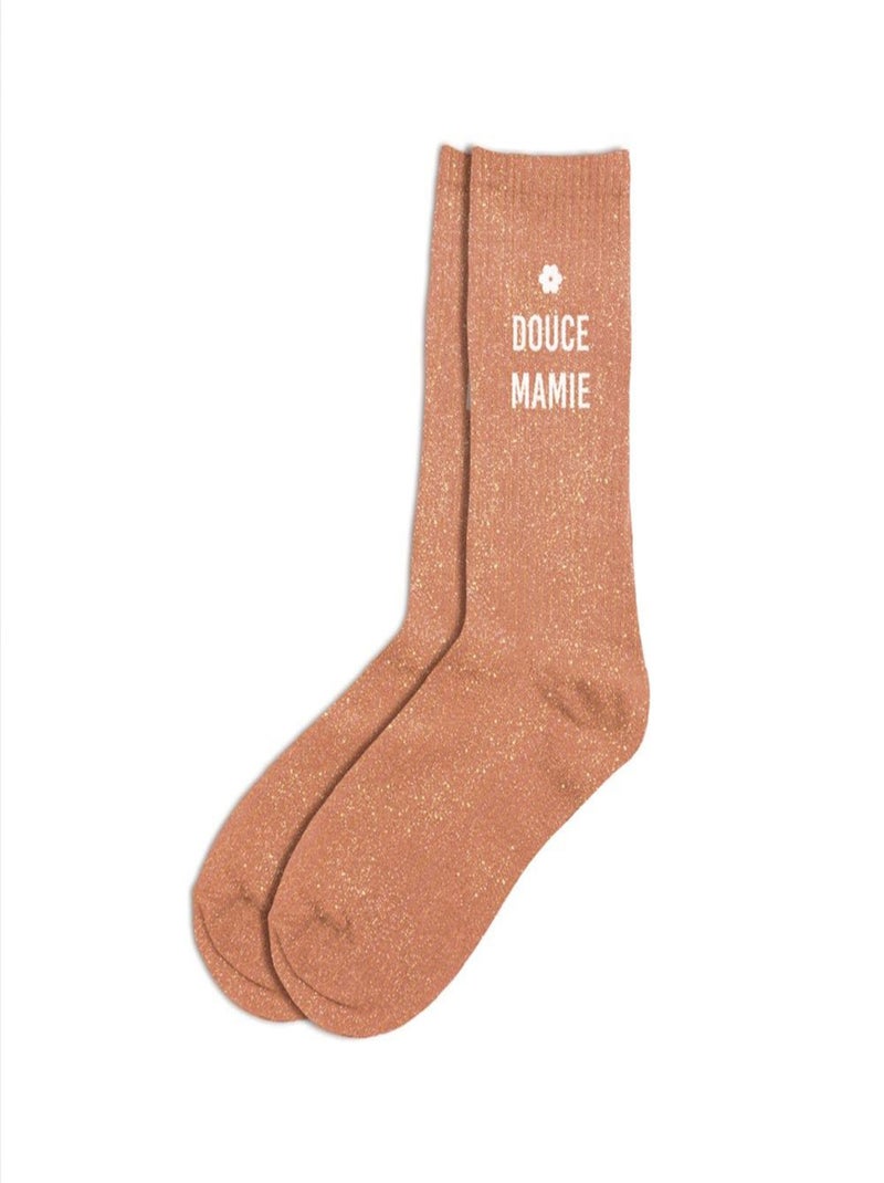 Paire de chaussettes paillettes douce mamie Orange - Kiabi