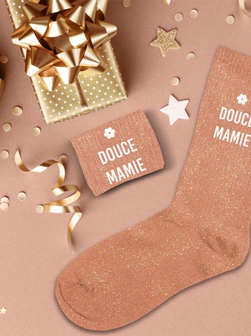 Paire de chaussettes paillettes douce mamie Orange - Kiabi