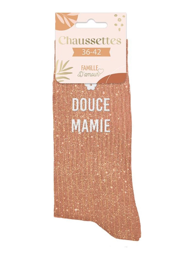 Paire de chaussettes paillettes douce mamie Orange - Kiabi