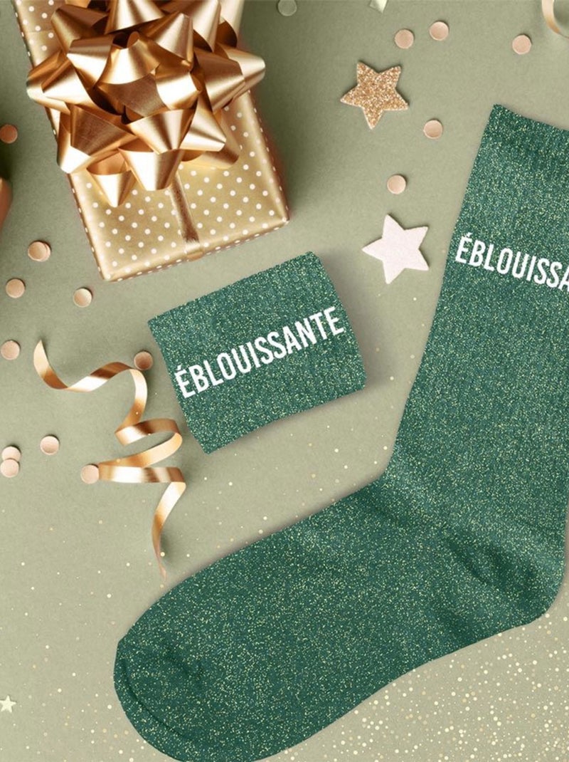 Paire de chaussettes paillettes Éblouissante Vert - Kiabi