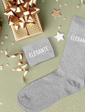 Paire de chaussettes paillettes Élégante