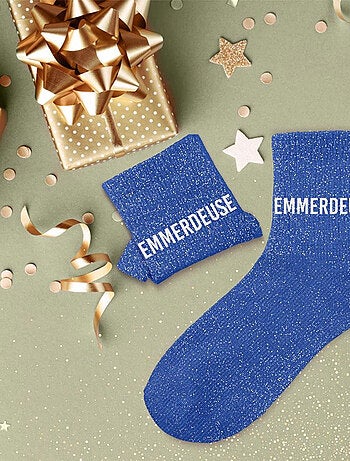 Paire de chaussettes paillettes emmerdeuse