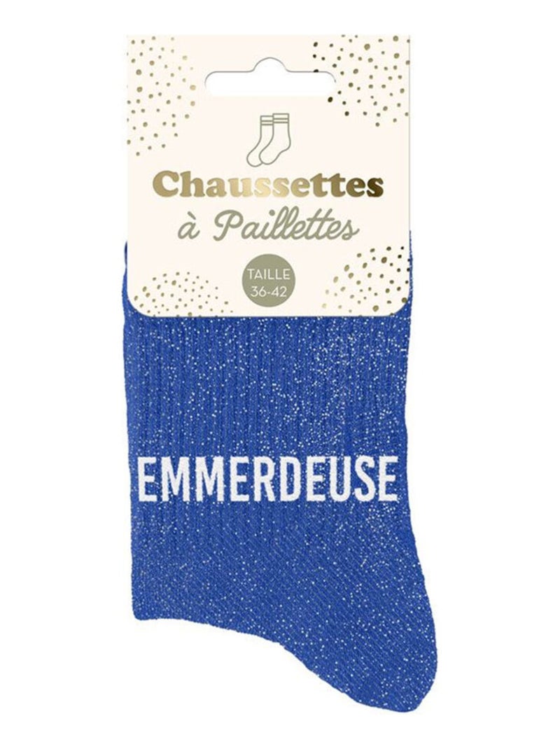 Paire de chaussettes paillettes emmerdeuse Bleu - Kiabi