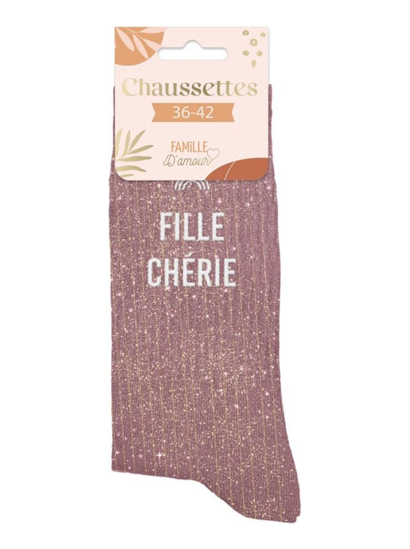 Paire de chaussettes paillettes fille chérie Rose - Kiabi