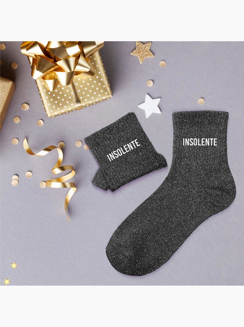 Paire de chaussettes Paillettes insolente Noir - Kiabi