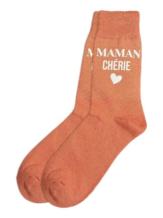 Paire de chaussettes paillettes maman Chérie