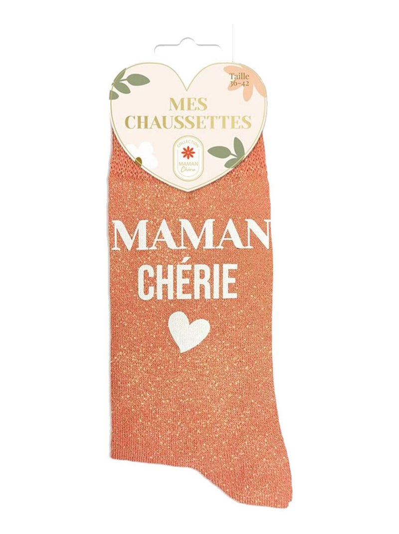 Paire de chaussettes paillettes maman Chérie Rouge - Kiabi