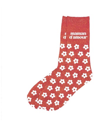 Paire de chaussettes paillettes maman d'amour