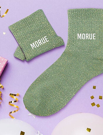 Paire de chaussettes paillettes morue