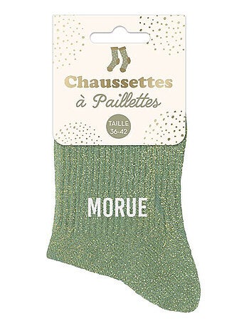 Paire de chaussettes paillettes morue