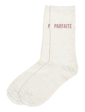 Paire de chaussettes paillettes parfaite écru