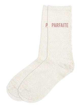 Paire de chaussettes paillettes parfaite écru