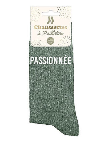Paire de chaussettes paillettes passionnée