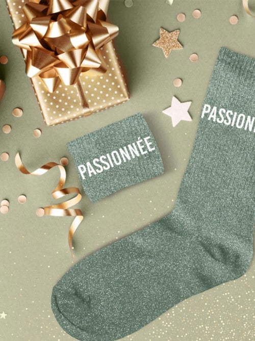 Paire de chaussettes paillettes passionnée - Kiabi