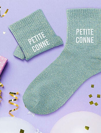Paire de chaussettes paillettes petite conne