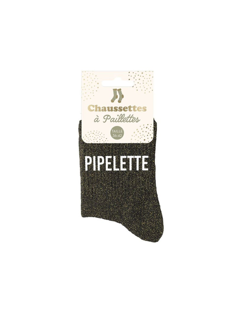 Paire de chaussettes Paillettes Pipelette Noir - Kiabi