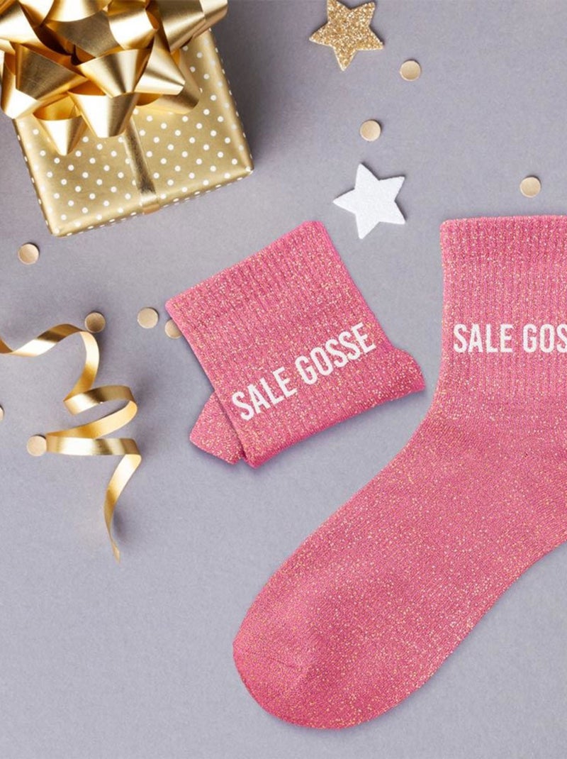 Paire de chaussettes paillettes Sale Gosse Rose - Kiabi