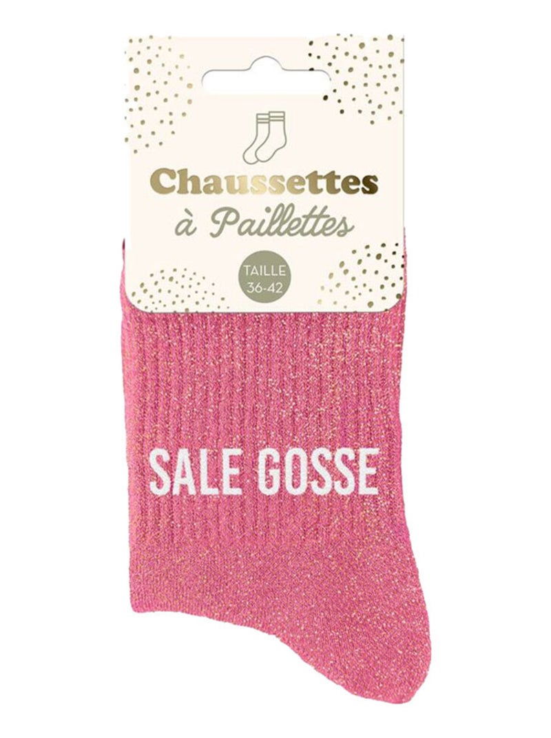 Paire de chaussettes paillettes Sale Gosse Rose - Kiabi